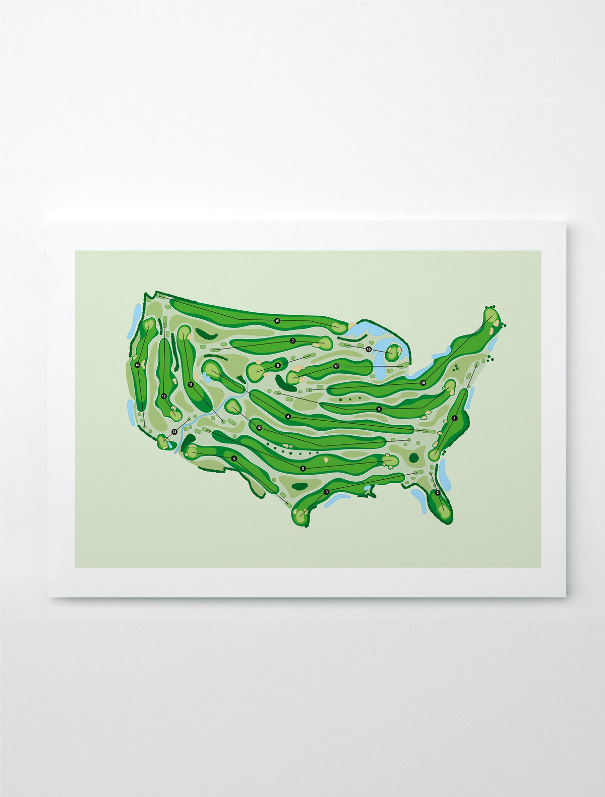 USA golf course artwork