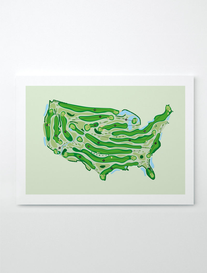 USA golf course artwork