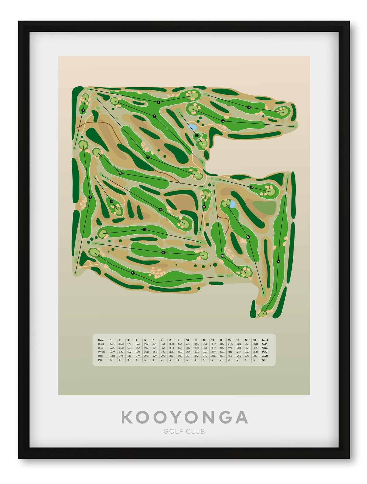 Kooyonga-Australia-Golf-course-Black-Framed-print-art-product shot