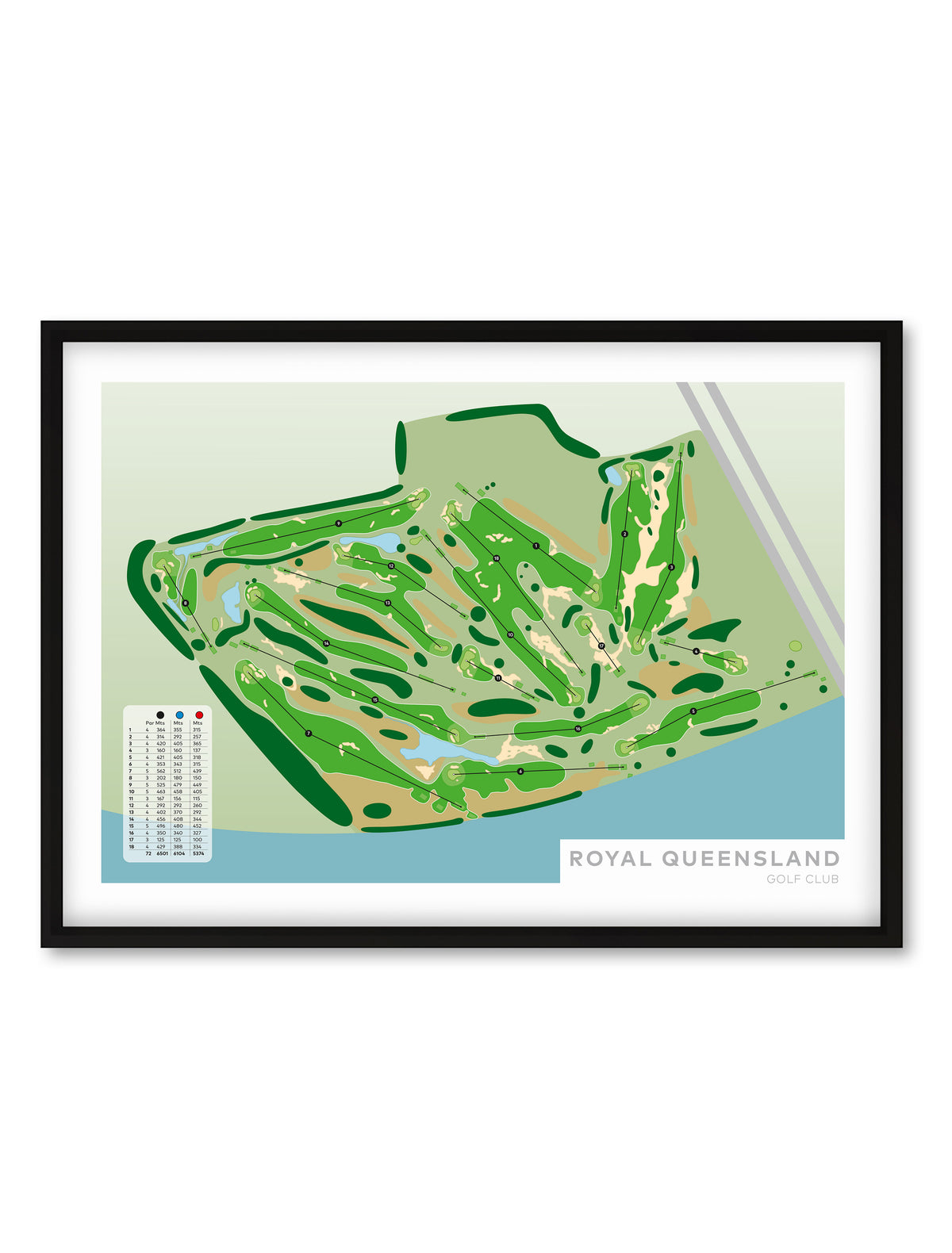 Royal_Queensland_Australia-Golf-course-Framed-print-black frame