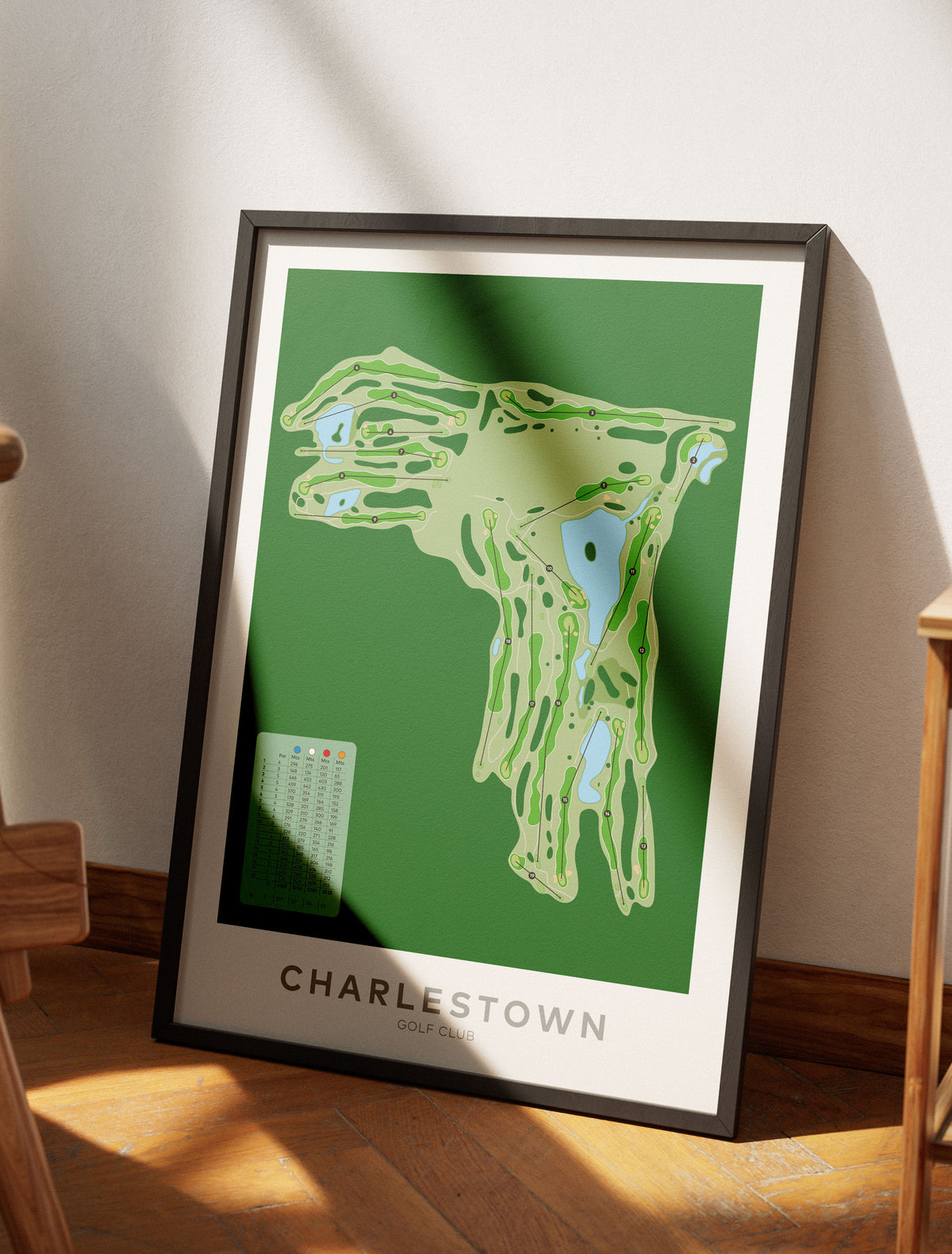 Charlestown-Australia-Golf-course-Framed-print-art Black frame in sunlight