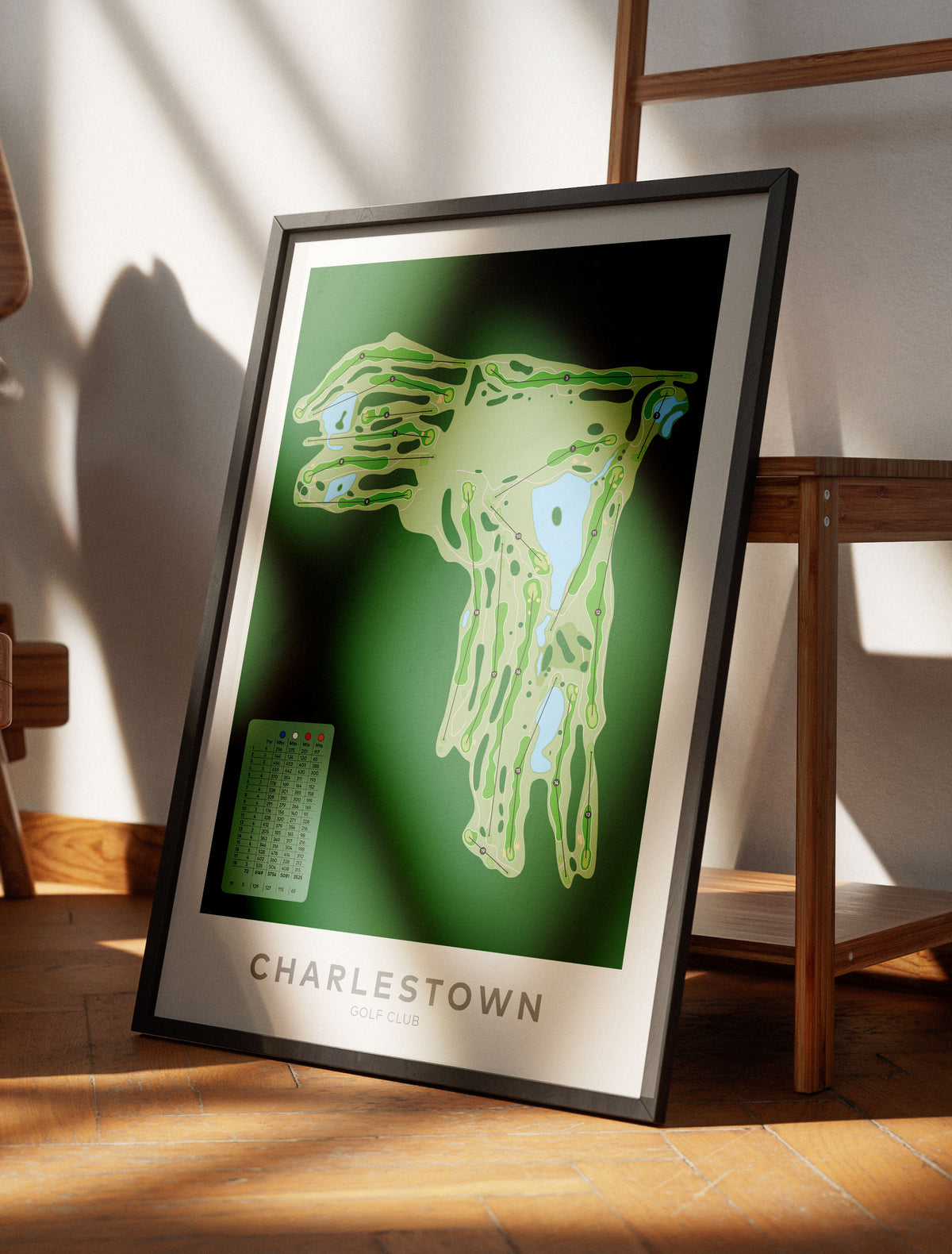 Charlestown-Australia-Golf-course-Framed-print-art Black frame in sunlight