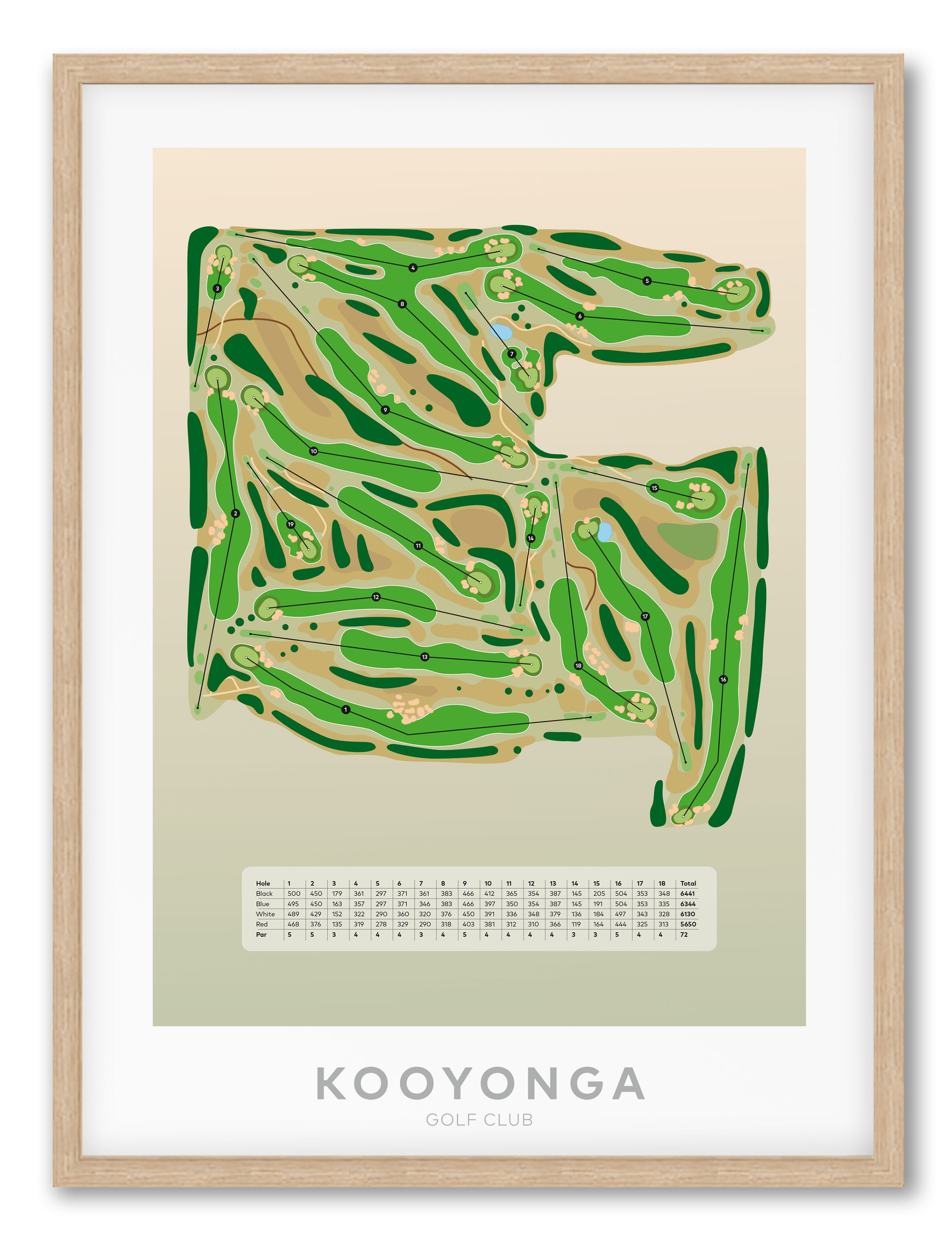 Kooyonga-Australia-Golf-course-Oak-Framed-print-art