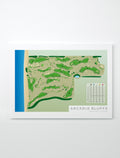 Unframed minimalist fine art map of Arcadia Bluffs Golf Course, Michigan, Midwest, Manistee County, USA
