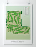 Unframed minimalist fine art map of Arcadia Bluffs South Golf Course, Michigan, Midwest, Manistee County, USA