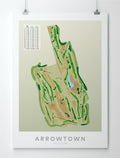 Unframed minimalist fine art map of Arrowtown Golf Course, Queenstown Lakes Region, Otago, New Zealand