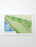 Unframed minimalist fine art map of Castlecliff Golf Course, Whanganui, North Island, New Zealand