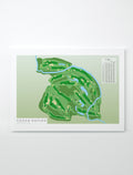 Unframed minimalist fine art map of Cedar Rapids Golf Course, Linn County, Iowa, Midwest, USA