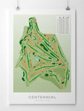 Unframed Minimalist fine art map of Taupo - Centennial Golf Course, Waikato, New Zealand