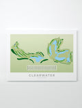 Unframed minimalist fine art map of Clearwater Golf Course, Christchurch, Canterbury, New Zealand