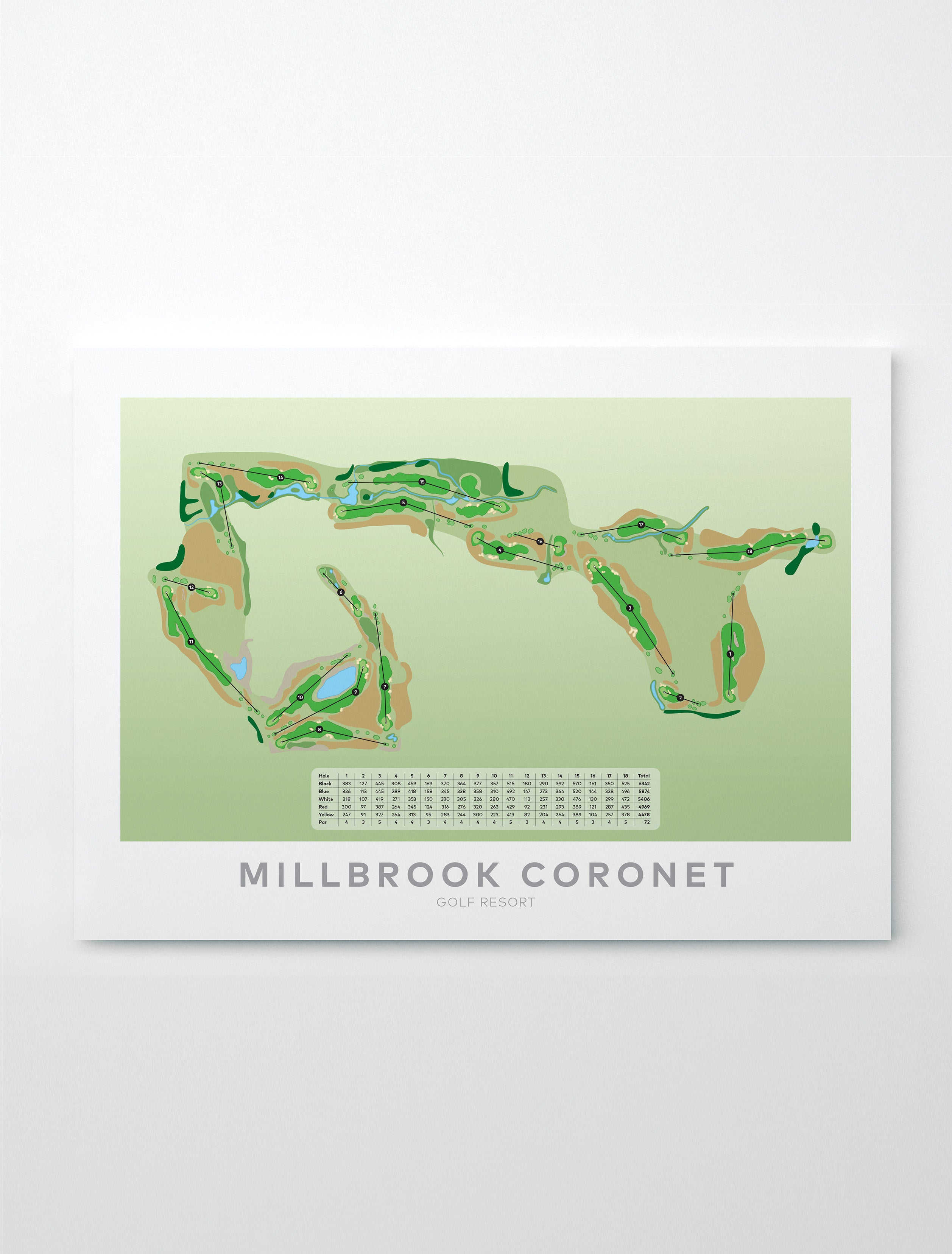 Unframed minimalist fine art map of Millbrook - Coronet Golf Course, Queenstown Lakes Region, New Zealand