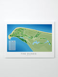 Unframed Minimalist fine art map of The Dunes Golf Course, Matarangi, Coromandel, New Zealand