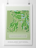 Paper Unframed minimalist golf course map of Highland National Golf Course featuring Minnesota’s most famous golf hazard: the world-renowned Snoopy bunker. 
