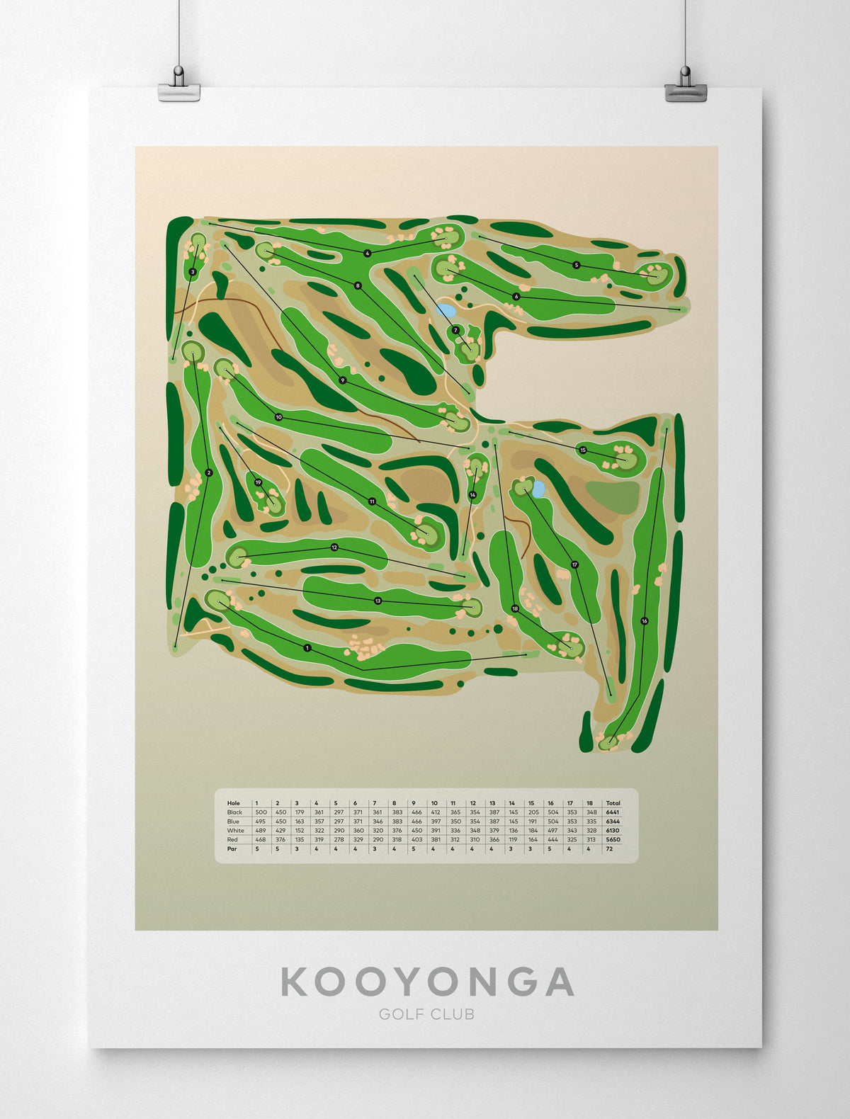 Kooyonga-Australia-Golf-course-Paper-unframed-print-art-leaning against wall