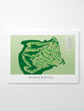 Unframed Minimalist fine art map of Mangawhai Golf Course, Northland, New Zealand