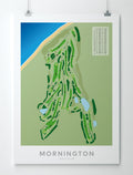 Unframed minimalist fine art map of Mornington (VIC) Golf Course, Melbourne, Victoria, Australia-australia-golf-art
