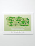 Unframed minimalist fine art map of Mount Maunganui Golf Course, Bay of Plenty, BOP, New Zealand