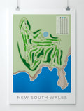 Unframed minimalist fine art map of New South Wales Golf Course, Sydney, NSW, Australia-australia-golf-art