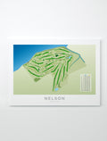 Unframed Minimalist fine art map of Nelson Golf Course, Tasman Region, New Zealand