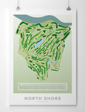Unframed Minimalist fine art map of North Shore Golf Course, Auckland, New Zealand