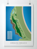 Unframed Minimalist fine art map of Omaha Beach Golf Course, near Auckland, New Zealand