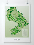 Unframed Minimalist fine art map of Otago (Balmacewen) Golf Course, Otago, New Zealand