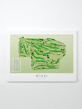 Unframed Minimalist fine art map of Otaki Golf Course, Kapiti, New Zealand