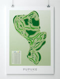 Unframed Minimalist fine art map of Pupuke Golf Course, North Shore, Auckland, New Zealand