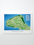 Unframed Minimalist fine art map of Queenstown Golf Course, Otago, New Zealand