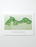 Unframed paper golf course map print for Redwood Park Golf Club