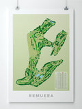 Unframed Minimalist fine art map of Remuera Golf Course, Auckland, New Zealand