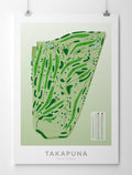 Unframed Minimalist fine art map of Takapuna Golf Course, Auckland, New Zealand
