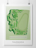 Unframed Minimalist fine art map of Tauranga Golf Course, Bay of Plenty, New Zealand