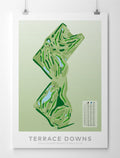 Unframed Minimalist fine art map of Terrace Downs Golf Course, Canterbury, New Zealand