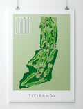 Unframed Minimalist fine art map of Titirangi Golf Course, Auckland, New Zealand
