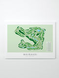 Unframed Minimalist fine art map of Wairakei Golf + Sanctuary Golf Course, Taupo, Waikato, New Zealand