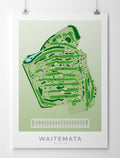 Unframed Minimalist fine art map of Waitemata Golf Course, North Shore, Devonport, Auckland, New Zealand