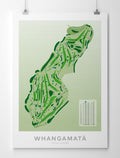 Unframed Paper minimalist golf course map of Whangamata Titoki Course, perfect wall decor and gift for golfers."