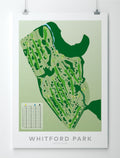 Unframed Minimalist fine art map of Whitford Park Golf Course, Auckland, New Zealand