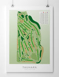 Unframed Minimalist fine art map of Taupo - Tauhara Golf Course, Waikato, New Zealand