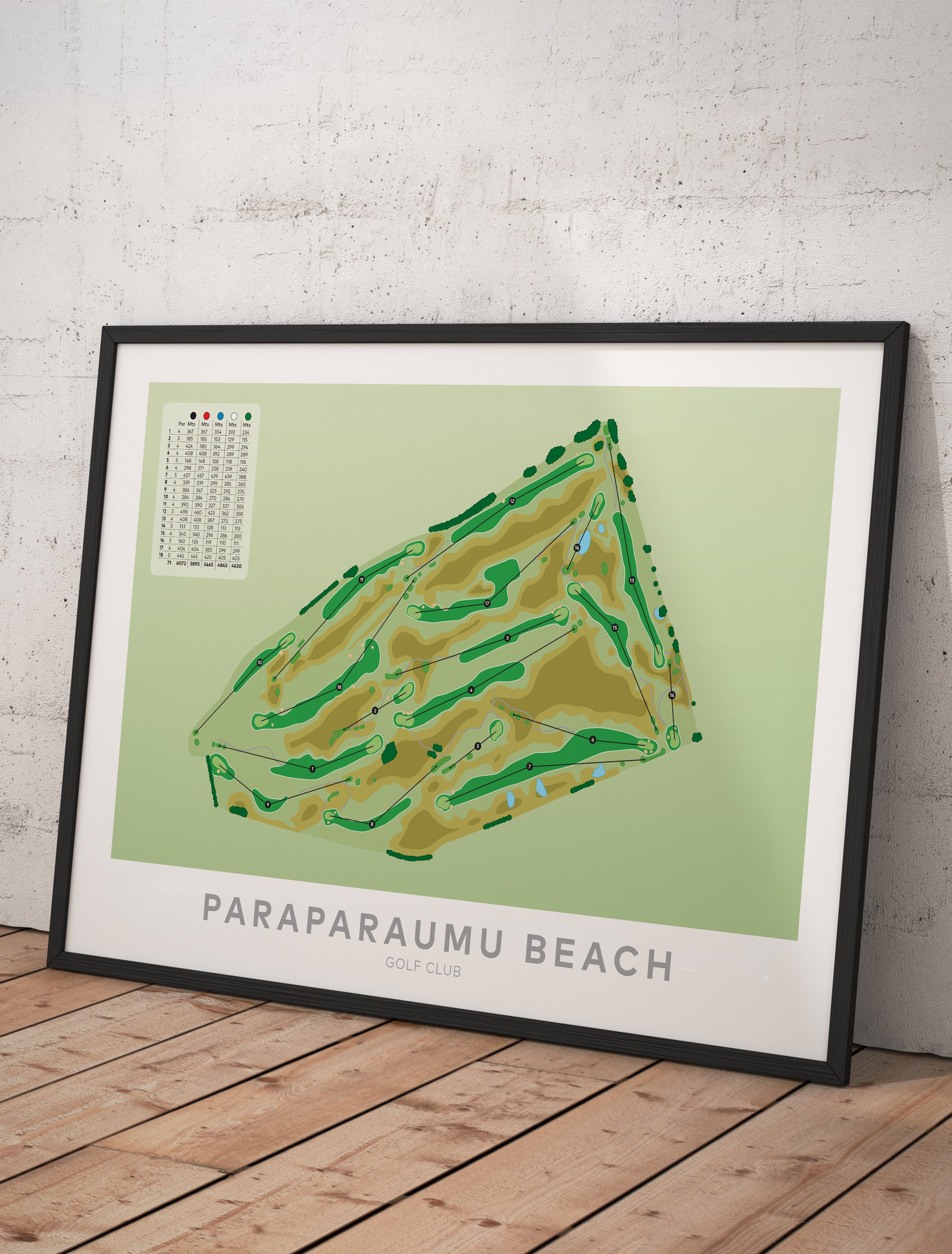 Framed artwork of Paraparaumu Golf Course artwork, Wellington Region, New Zealand