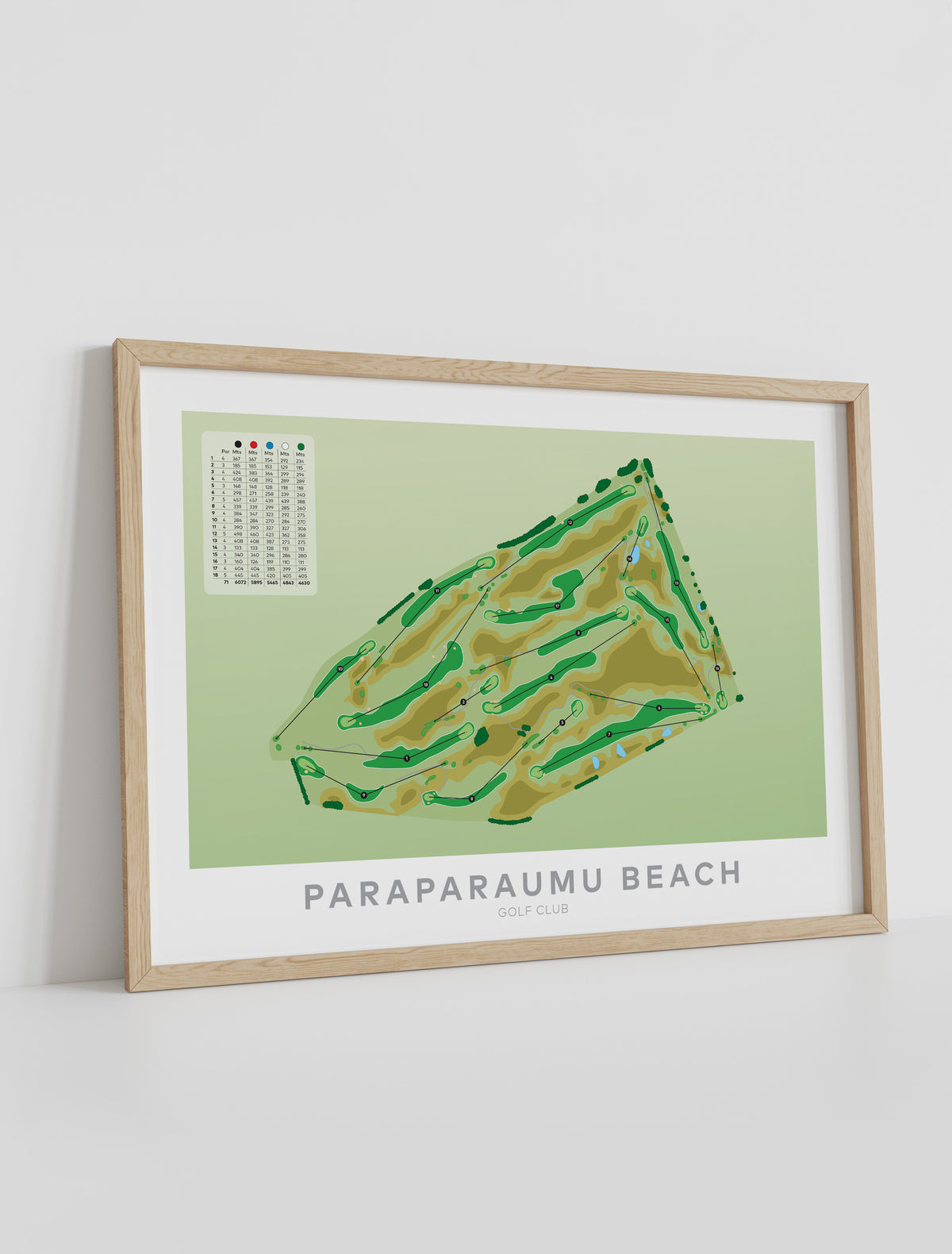 Framed artwork of Paraparaumu Golf Course artwork, Wellington Region, New Zealand