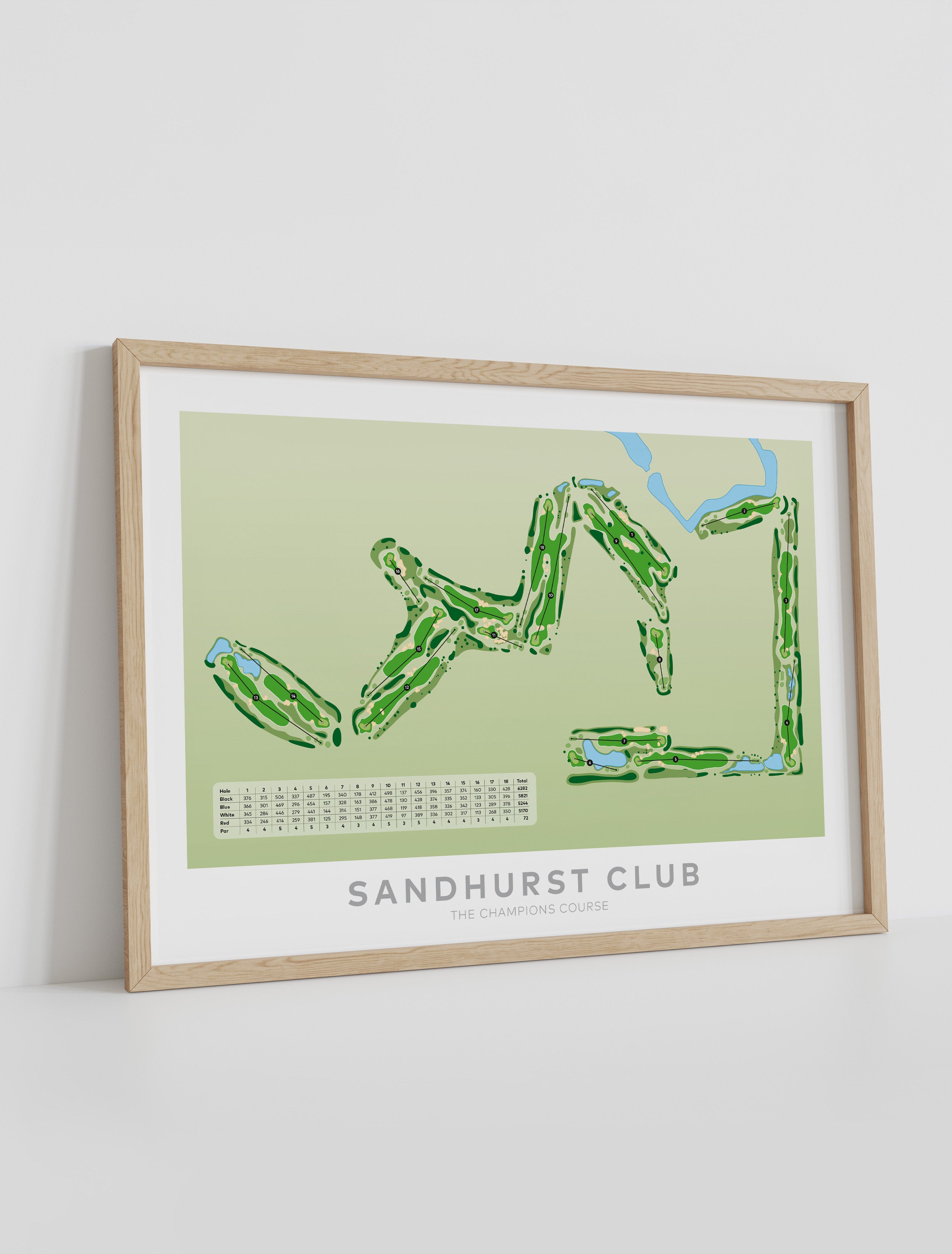 Framed Minimalist fine art map of Sandhurst Champs Golf Course, Melbourne, Victoria, Australia-australia-golf-art