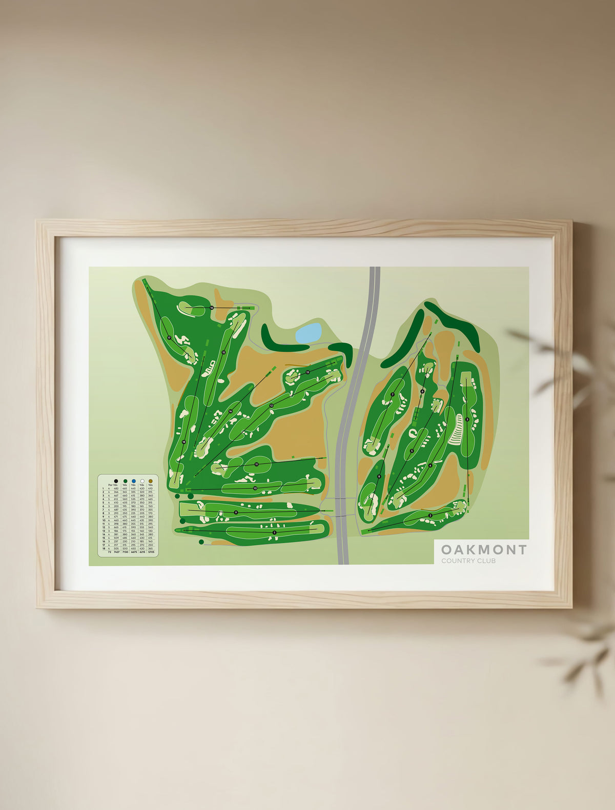 Oakmont-Golf-course-Framed-print-artwork-Natural-Frame