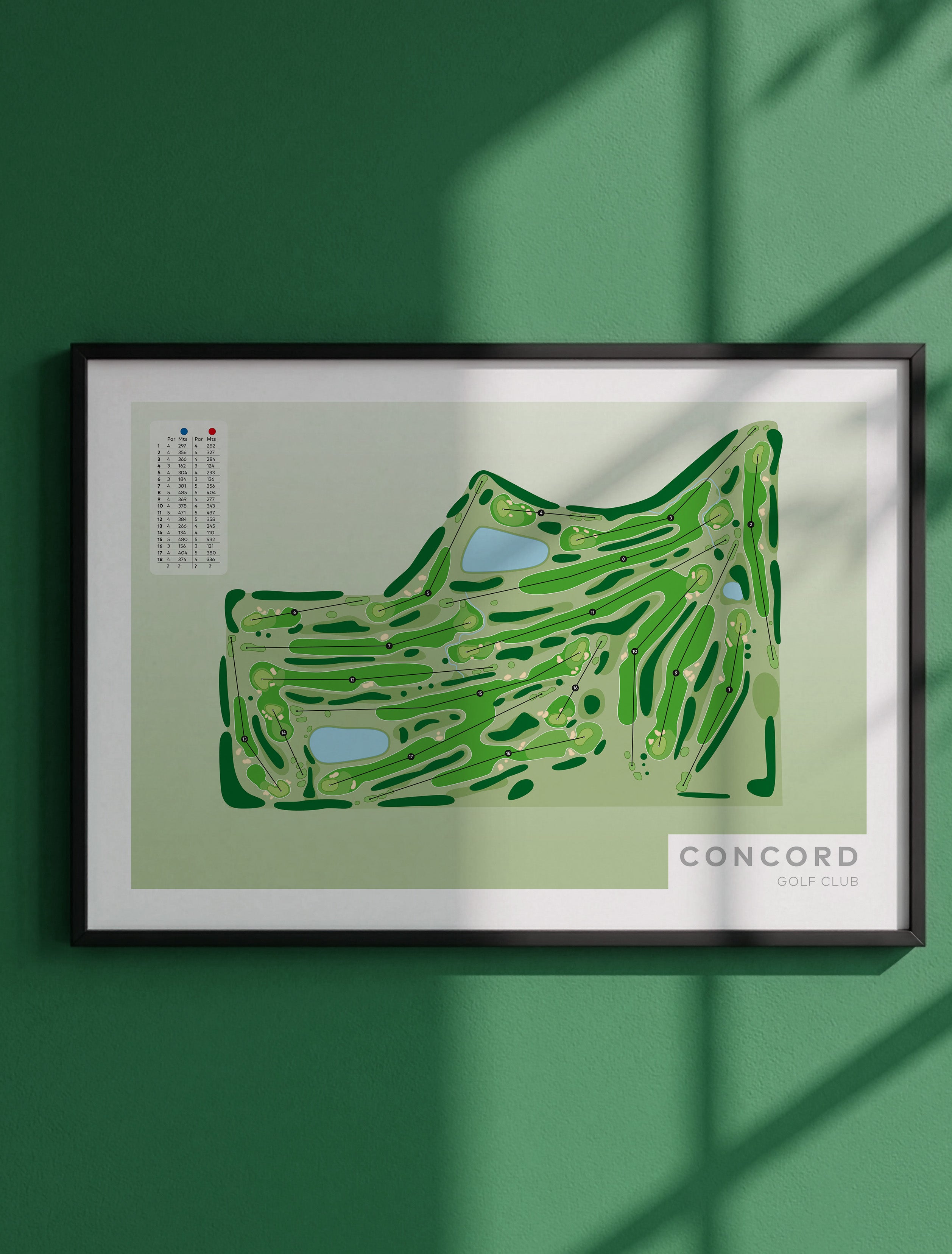 Concord-Australia-Golf-course-Framed-print-art Black frame green wal