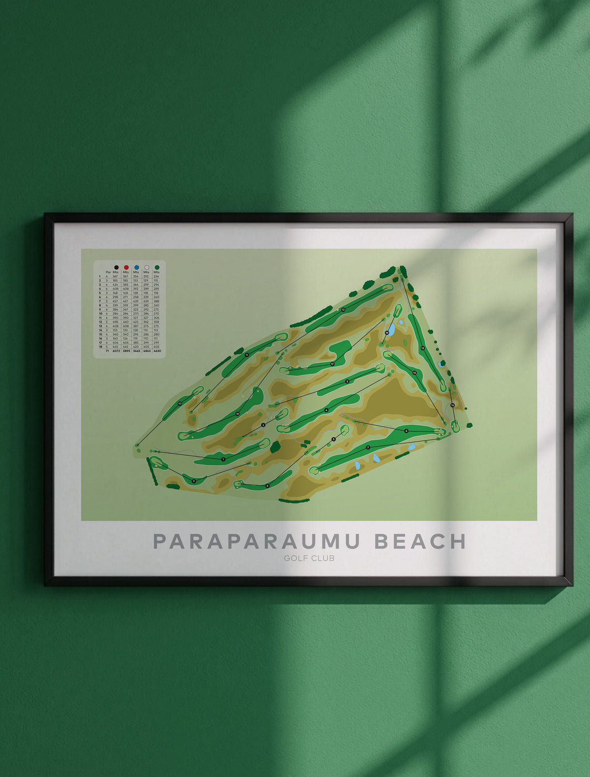 Framed artwork of Paraparaumu Golf Course artwork, Wellington Region, New Zealand
