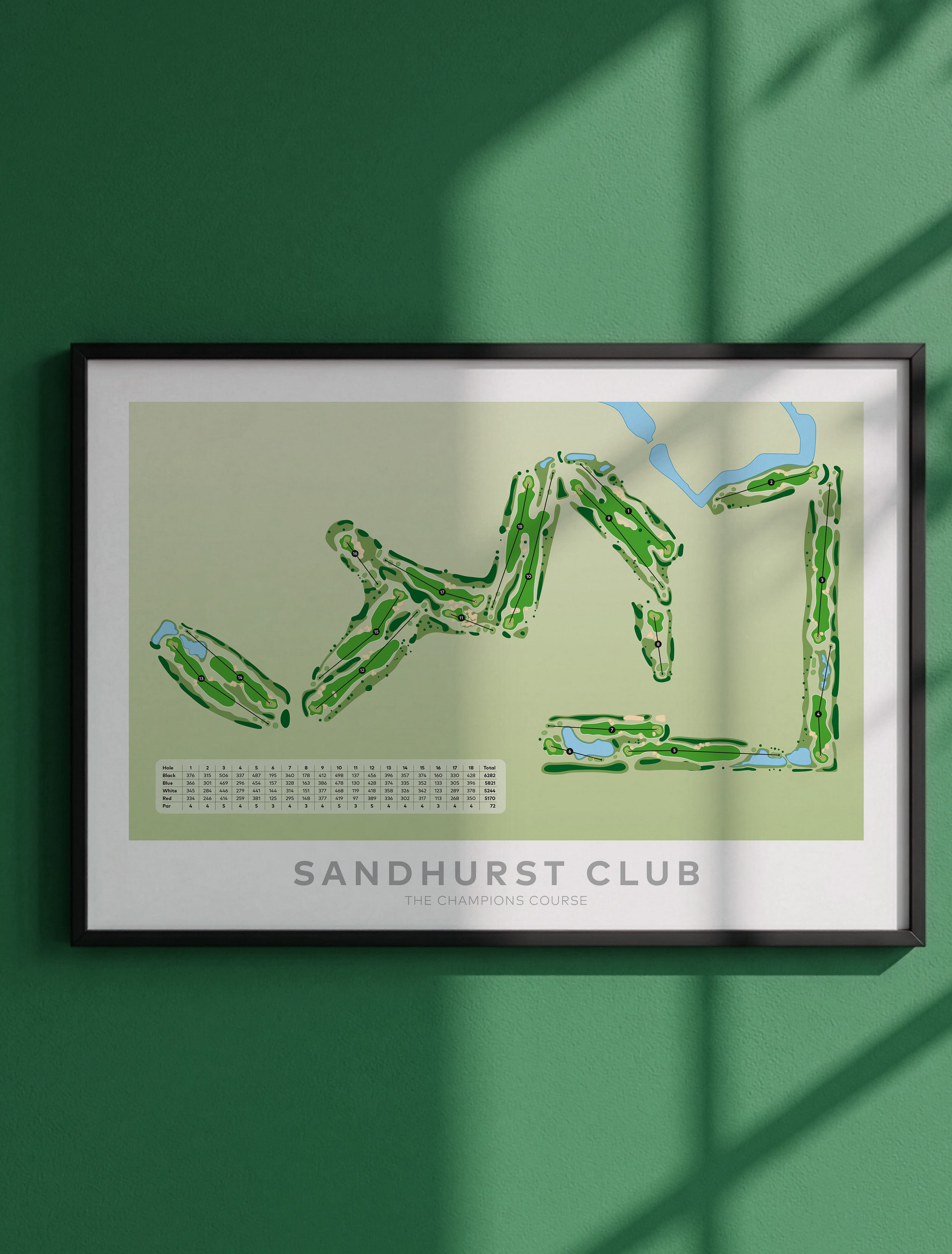 Framed Minimalist fine art map of Sandhurst Champs Golf Course, Melbourne, Victoria, Australia-australia-golf-art