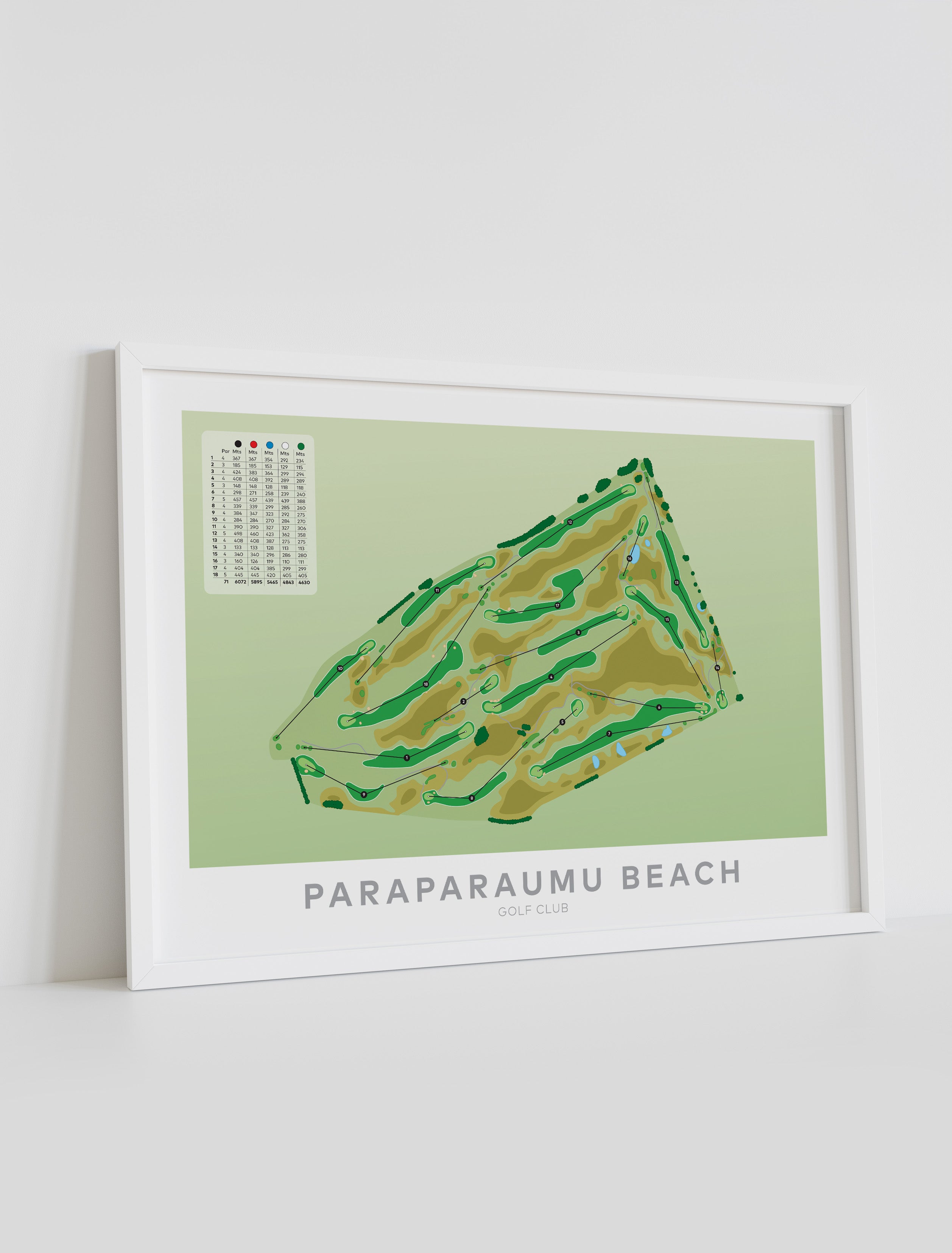 Framed artwork of Paraparaumu Golf Course artwork, Wellington Region, New Zealand