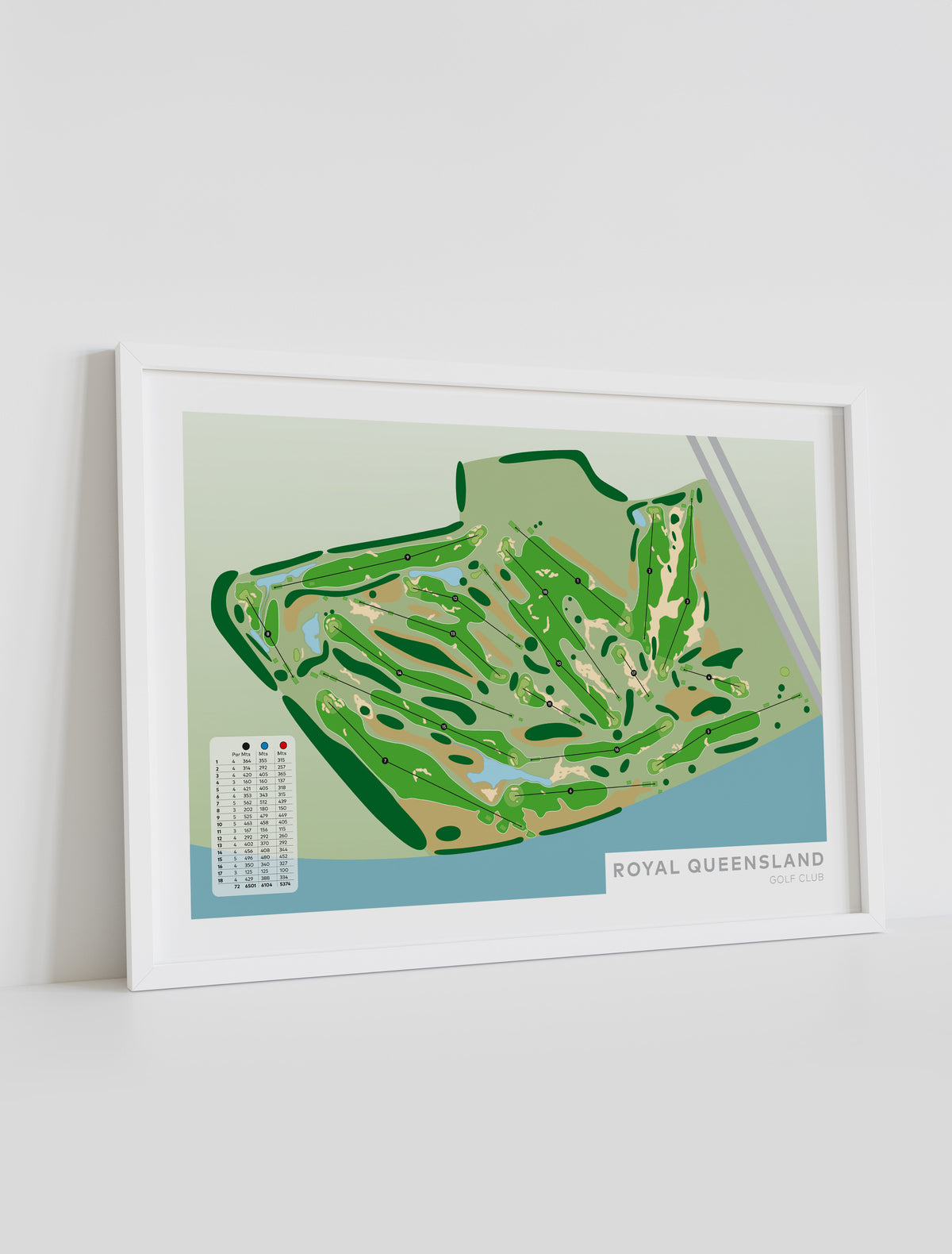 Royal_Queensland_Australia-Golf-course-Framed-print-white frame