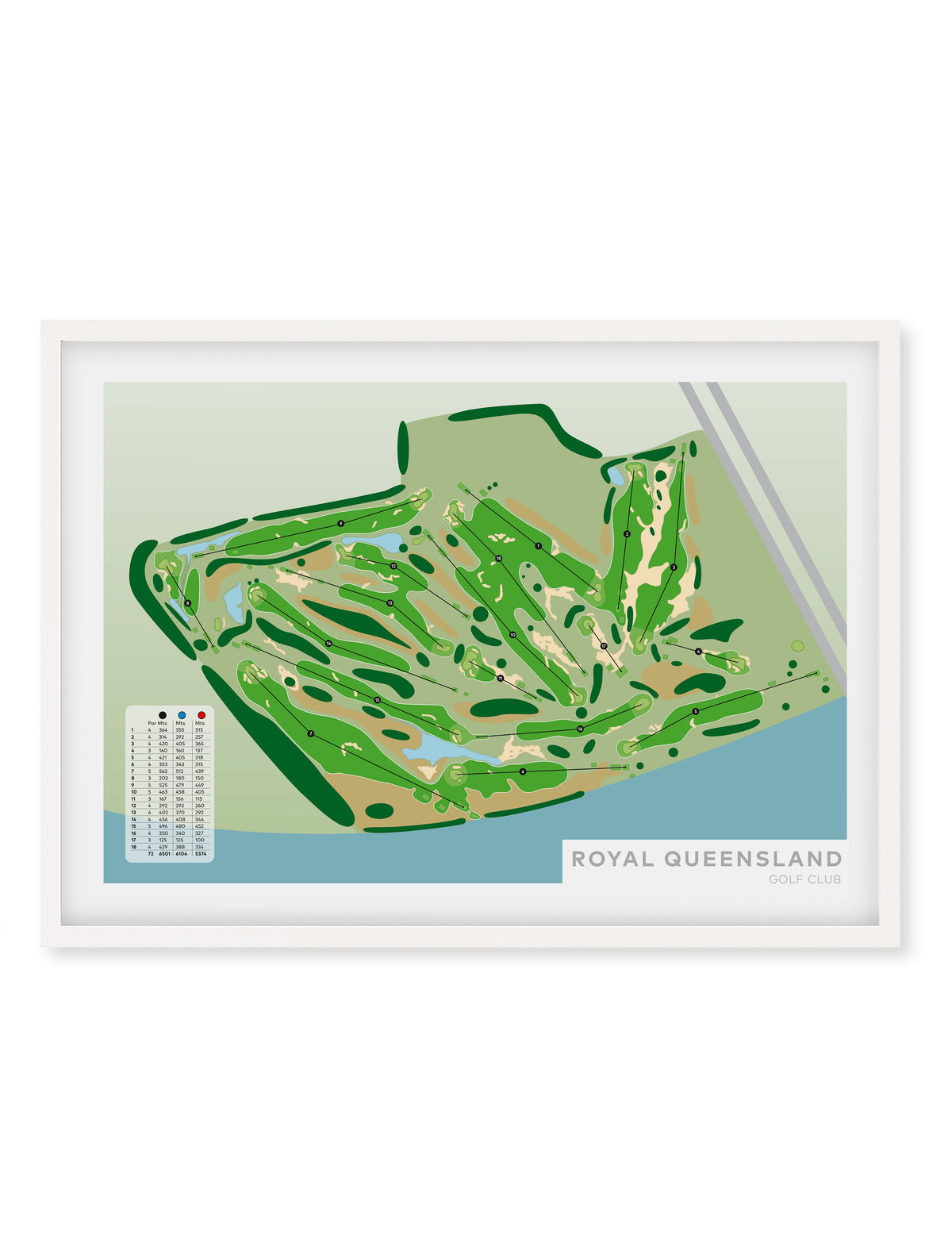 Royal_Queensland_Australia-Golf-course-Framed-print-white frame